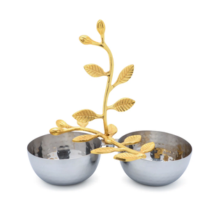 Handmade Metal Bowls With Gold Leaf Design Polished Finish Modern Decor For <b>Gifting</b> At <b>Cheap</b> Price - Product Image 1