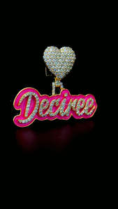 Esmalte personalizado VVS Moissanite diamante letra colgante 925 plata esterlina Rosa esmalte Iced Out Moissanite letra nombre colgante - Product Image 3