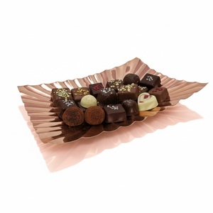 Plateau à chocolat de table en vente directe d'usine, qualité exclusive, finition cuivre, plateau de service en métal pour chocolat, présentoir à bonbons et desserts - Product Image 1