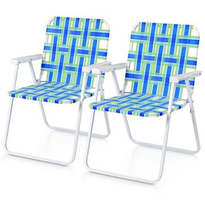 Sedia da Spiaggia Pieghevole Leggera per Campeggio e Giardino con Comoda Imbottitura in Tessuto - Product Image 1