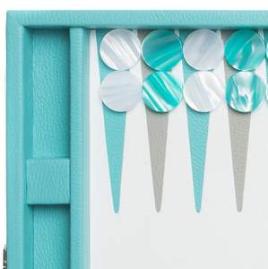 Jeu de backgammon pliable en cuir coloré personnalisé, durable, pour l'extérieur, bleu, rose, noir, jeu de société portable - Product Image 6