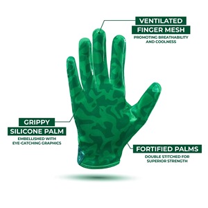 Fabricant de premier plan, service OEM, gants de football personnalisés, poignées antidérapantes, sangle de poignet réglable, fermeture à boucle et crochet, nouveau design, gants de sport - Product Image 5