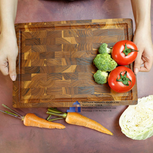 Acacia Wood Bread Board End Grain Chopping Board Custom Wooden Kitchenware Made in Vietnam Factory - Product Image 2
