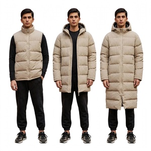 Veste matelassée longue à capuche pour homme, personnalisée, doudoune sans manches, manteau d'hiver décontracté, vêtements d'extérieur pour le voyage, fabricants OEM - Product Image 1