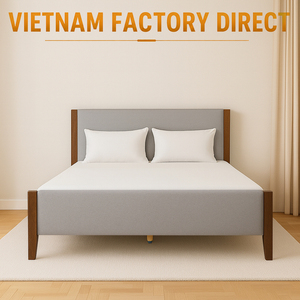Solid Oak Wood Minimalist Bedroom Furniture Eco-Friendly Wooden Beds OEM/ODM Vietnam Furniture Manufacturer - Product Image 1