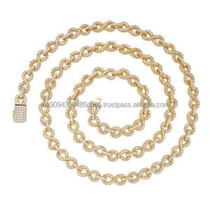 Collier de luxe en argent sterling 925 avec diamants moissanite, chaîne à maillons torsadés, style hip-hop, pour hommes et femmes, vente en gros - Product Image 2