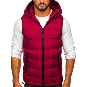 Gilets matelassés en duvet pour hommes, vestes sans manches en nylon rembourrées, logo personnalisé, hiver, épais, fermeture éclair, respirant - Product Image 2