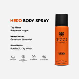 Desodorante en Aerosol para Hombre Riggs London Body Spray HERO 250ml - Product Image 4