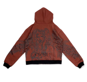 Sweat à capuche réversible imprimé DTF Streetwear, en molleton de coton épais haute densité, personnalisé, mode urbaine pour enfants, printemps - Product Image 5