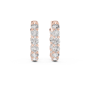 Pendientes de Aro Radiant Circle Inside-Out con Diamantes Cultivados en Laboratorio Certificados por IGI en Oro 10K/14K/18K/Plata - Product Image 3