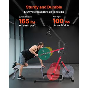 "Home Gym System Leverage LAT Low <b>Row</b> <b>Machine</b> 2:1 Ratio Strength Training for Squats Deadlifts Bench Press" - Product Image 3