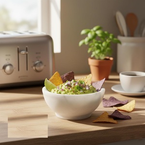 Modern <b>White</b> Marble Decorative Serving Bowl for Home Kitchen Multi-Functional for Ramadan & Diwali Celebrations at Low Price - Product Image 3