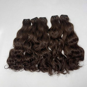 Extensiones de cabello de trama ondulada natural, sin procesar, sin derramamiento, sin enredos, disponible en stock - Product Image 3