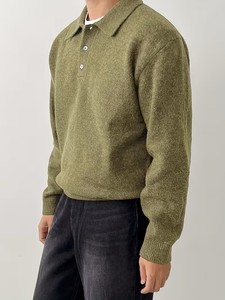 Cárdigan de Cachemira para Hombre con Cuello Solapa, Estilo Casual de Otoño/Invierno, Prenda Interior de Alta Gama, Top Base de Punto, Prenda Exterior Estándar - Product Image 5