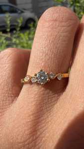 Round Lab Grown Diamond Engagement <b>Rings</b> Custom 14K 18K Solid Gold Prong Unique Minimalist Vintage <b>Stacking</b> Small Band Wholesale - Product Image 4