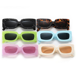 Eyewear Fashion 2025 Cheap Plastic Rectangle Retro Thick <b>Frame</b> Women Sunglasses - Product Image 5