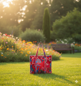 Bolso de Terciopelo Personalizado Reversible Estilo Bohemio Vintage para Mujer Le Souvenirs con Forro de Lona, Cierre de Cremallera y Bolsillos Interiores - Product Image 3
