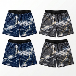 Pantalones cortos de malla con gráfico de planos de la Cyber ​​Grid de neón personalizados, pantalones cortos deportivos de entrenamiento de baloncesto por sublimación para hombre - Product Image 2
