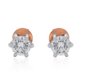Pendientes minimalistas de oro rosa con diamantes cultivados en laboratorio para mujer, tamaño regular, ligeros, elegantes, calidad de exportación. - Product Image 5