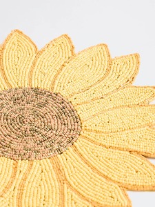 Premium Sunflower Shaped <b>Beaded</b> <b>Placemat</b> Handmade Table Centerpiece Decorative Dining And Home Accent - Product Image 3