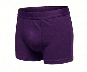 Calzoncillos bóxer morados para hombre, con logotipo personalizado, sin costuras, suaves, cómodos, de punto, de spandex/modal - Product Image 4