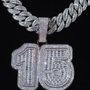 Cadena de Eslabones Cubanos Personalizada de Alta Gama con Colgante de Letra Baguette, Joyería Iced Out Personalizada para Raperos, Regalo de Cumpleaños para Él - Product Image 5
