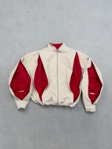 Mens <b>Y2K</b> Streetwear Windbreaker <b>Tracksuit</b> Set Two Piece Contrast Panel Oversized Full Zip Jacket Two Piece Panel Windbreaker - Product Image 2