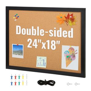 Bacheca in Sughero Bifacciale 24 x 18 Pollici con Cornice in MDF e 10 Puntine, Vision Board Inclusa - Product Image 4