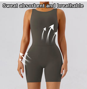 Conjunto deportivo transpirable para mujer: Body sin espalda para correr, mono sin mangas con espalda en V - Product Image 5