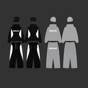 New Custom Oversize Sportwear Streetwear Sweatsuit 3m <b>Reflective</b> Jacket and Jogger Set Windbreaker Nylon Men Tracksuit - Product Image 2