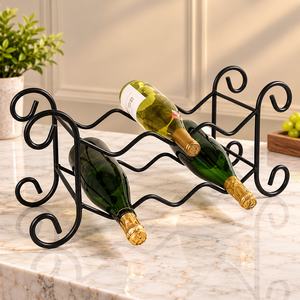 Estante Vertical para Botellas de Vino con Capacidad para 5 Botellas, con Soportes Circulares Individuales para Barra de Bar, Bodega, Cocina y Restaurante - Product Image 3