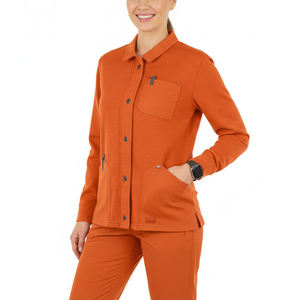 Chaqueta Médica Personalizada con Logo, Abrigo Térmico con Cierre de Broches, Uniforme de Enfermera al por Mayor, Chaqueta de Hospital de Manga Larga con Cuello. - Product Image 1