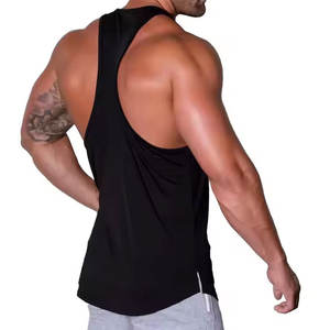 T-shirts sans manches en tissu tricoté côtelé pour hommes Débardeurs à la mode respirants au design uni - Product Image 2