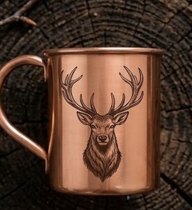 Taza de Cobre con Diseño de León Grabado con Láser, Estilo Vintage, Portátil, para Camping, con Asa Incluida, Lujosa, Clásica, de Metal Liso - Product Image 6