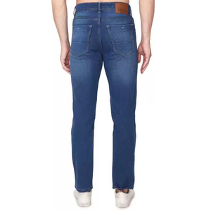 Jeans en denim personnalisables pour hommes, taille mi-haute, coupe droite, décontractés, coupe régulière, extensibles, avec fermeture éclair, effet délavé - Product Image 5