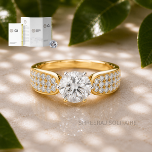 แหวนเพชรแล็บโกรว์น 1.50 กะรัต ทรงกลม ประดับเพชรแบบปาเว่ แหวนแต่งงานทอง 14K 18K สำหรับผู้หญิง ขายส่ง - Product Image 1