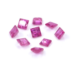 Rubis naturels de Bangkok, carrés calibrés de 3,5 mm, pierres précieuses de rubis naturelles facettées, prêtes à l'emploi pour la création de bijoux - Product Image 2