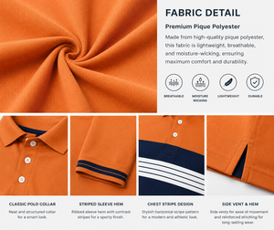 Custom <b>Orange</b> <b>Polo</b> Shirt Men Sublimation Performance Golf <b>Polo</b> Quick Dry Moisture Wicking Corporate Uniform Sports Team Wear - Product Image 5