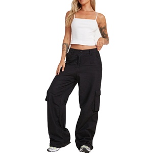 Pantalones Cargo para Mujer con Bolsillos, Pantalones Holgados de Cintura Alta, Pantalones Casuales para Mujer, Pantalones de Moda Urbana - Product Image 2