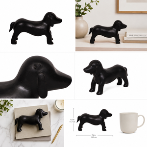 Figurine de chien teckel noir de qualité supérieure en résine, décoration d'intérieur - Haute qualité - Product Image 2