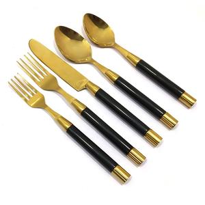 Juego de cubiertos de lujo dorados con mango de resina, regalo de boda, vajilla, cuchara, tenedor, cuchillo, cubertería para mesa de comedor - Product Image 6