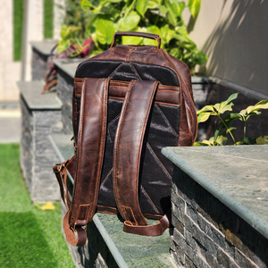 Wholesale Leather Laptop <b>Backpack</b> Vintage Style Full Grain Fashion Rucksack for Travel OEM Custom Logo <b>Brown</b> Mens <b>Backpacks</b> - Product Image 3