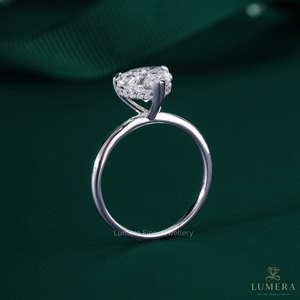 Bague de fiançailles en diamant cultivé en laboratoire certifié IGI, halo caché, taille cœur, cadeau de joaillerie fine, pour femme élégante - Product Image 6