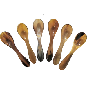 Cuillère à thé miniature en corne naturelle véritable de qualité supérieure, faite à la main, design unique, décorative, en provenance d'Inde, pour la cuisine et les fêtes - Product Image 2