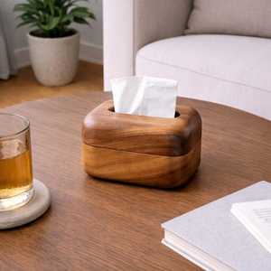 Porte-serviettes de table multifonctionnel en bois naturel moderne, imperméable, minimaliste, en bois. - Product Image 5