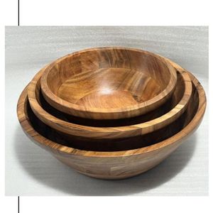 Bol en bois artisanal écologique pour servir des aliments sains, finition durable - Product Image 6