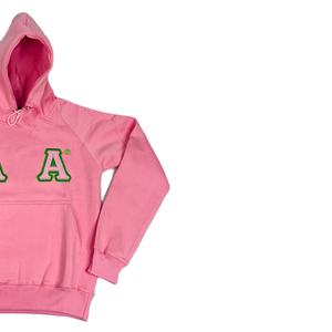 Sweat-shirt en chenille vert imprimé durable d'hiver AKA 1908 rose respirant avec poche kangourou - Product Image 3