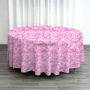 Best Selling <b>Round</b> Table Cloths for Wedding Party Hand Block Printed 100% Cotton <b>Tablecloth</b> Exquisite Designs Cotton Table Cover - Product Image 3