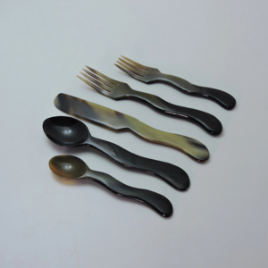 ชุดช้อนส้อมแตรแบบมีสไตล์ชุดช้อนส้อมทรงเขาควายชุดช้อนส้อมฮอร์นธรรมชาติ - Product Image 1