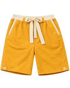 Custom Men Mustard Yellow Sleeveless Tank Top And Shorts <b>Set</b> Casual Summer Cotton Outfit Contrast Trim Drawstring Two Piece <b>Set</b> - Product Image 4